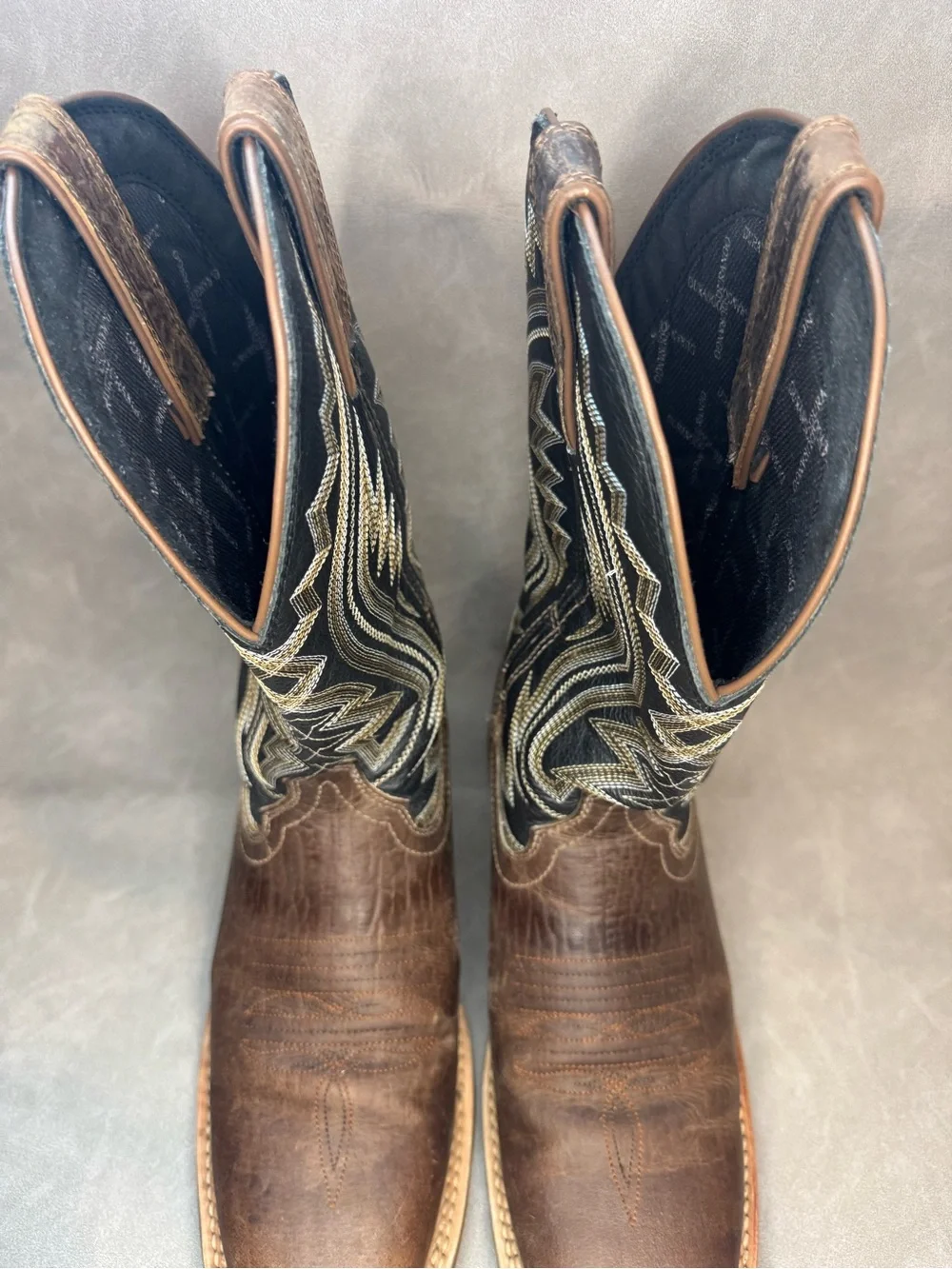 Durango Rebel Pro Western Cowboy Boots Brown Black Men’s 9M Square Toe DDB0292